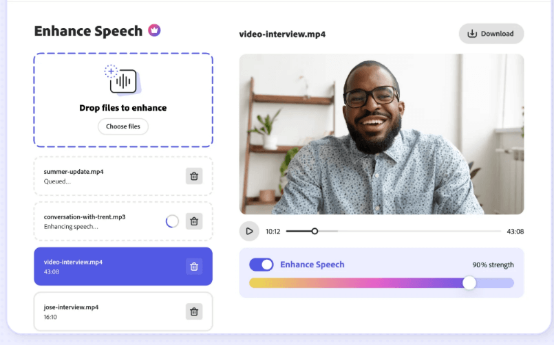 Limpiar audio con IA usando Adobe Podcast